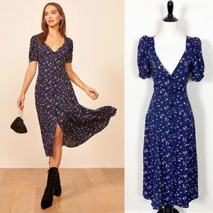 Reformation Britt Floral Midi Dress Sz 2
